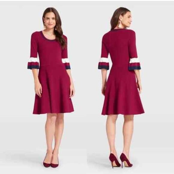 NWT Draper James Women's Viscose Knit Berry Bell Sleeve Sweater Dress XXL $150 - Picture 1 of 12